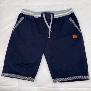 Fashion Style Men's Casual Navy Blue Cotton and Linen Shorts Size 2XL